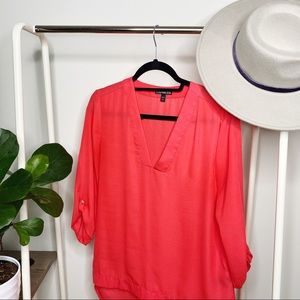 Express • Coral 3/4 Sleeve Blouse